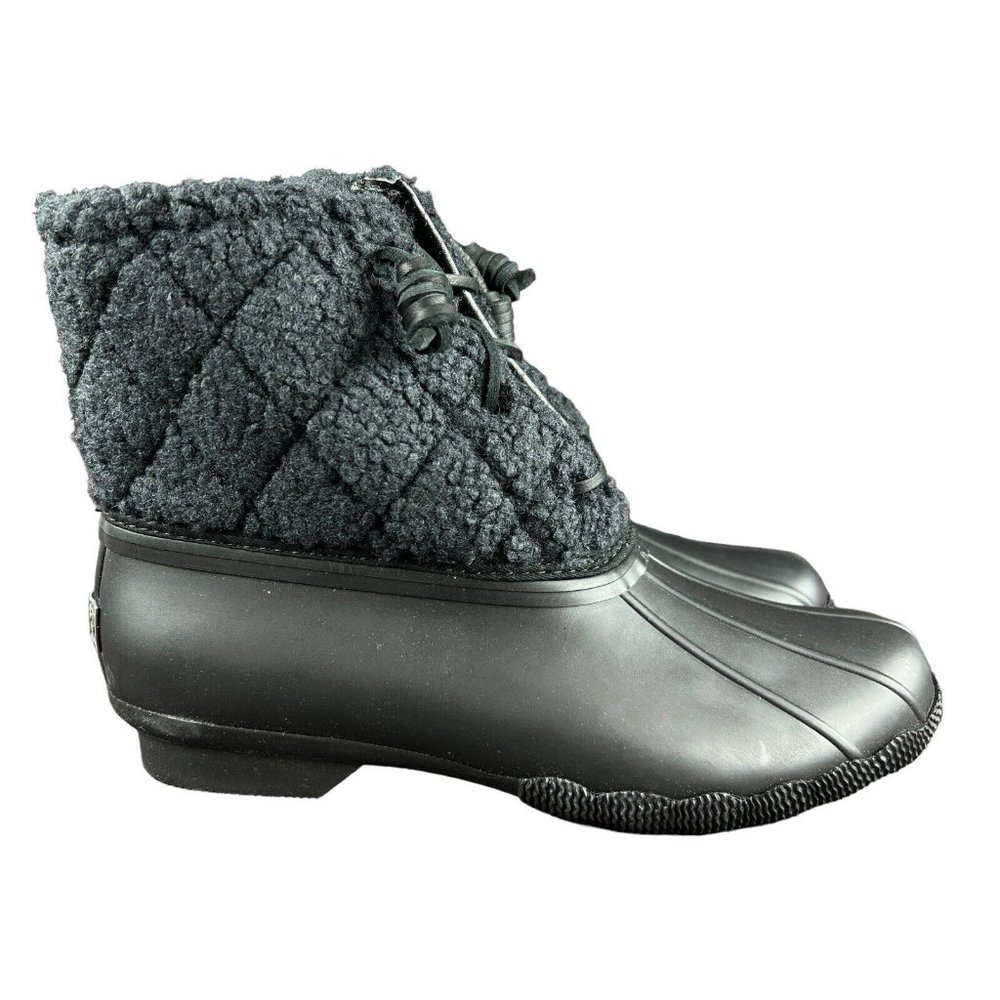 Sperry Top-Sider Saltwater Sherpa Black Duck Boots Women's Sizes 5 - 11 M